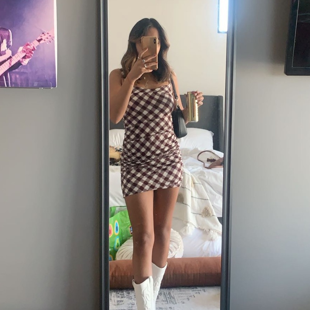 Urban Outfitters Claira Ruched Bodycon Mini Dress